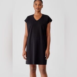 CLASSIC DESIGNER TUNIC DRESS! Eileen Fisher Black V-Neck timeless! XL women’s